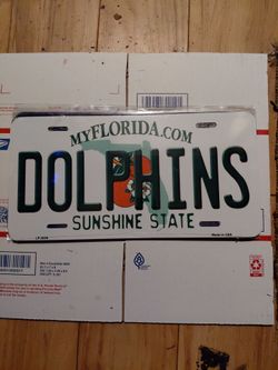 Miami dolphins vanity plate car truck