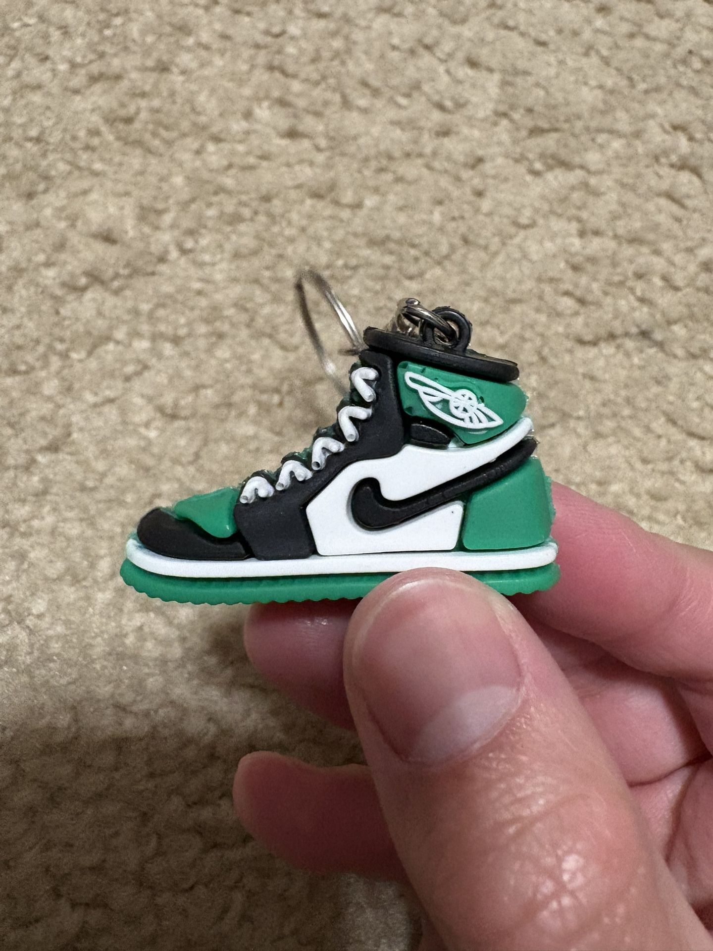 Mini Green Black White Sneaker Keychain
