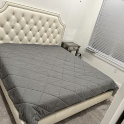 Upholstered Bed Frame And Mattress King Size 