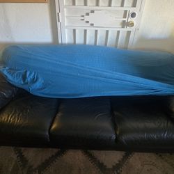 Free LEATHER SOFA with AQUA cover... 