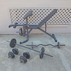 Bench, Weights, and Barbells (These Items are still available)