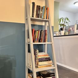 Light Blue Ladder Bookshelf 
