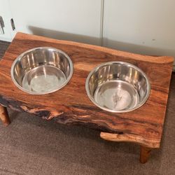 Large Live Edge Dog Bowls