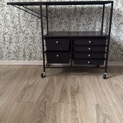 Rolling Storage Cart With Extendable Tray