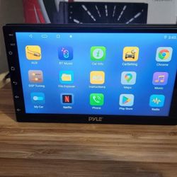 Pyle Double DIN Car Stereo Receiver - 7 inch 1080P HD Touch Screen Bluetooth Car Radio Audio Receiver Multimedia Player - WiFi/GPS/AM/FM Radio, Mirror