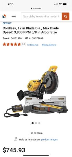Dewalt dhs790ab torto 120v max 12 inch sliding miter saw