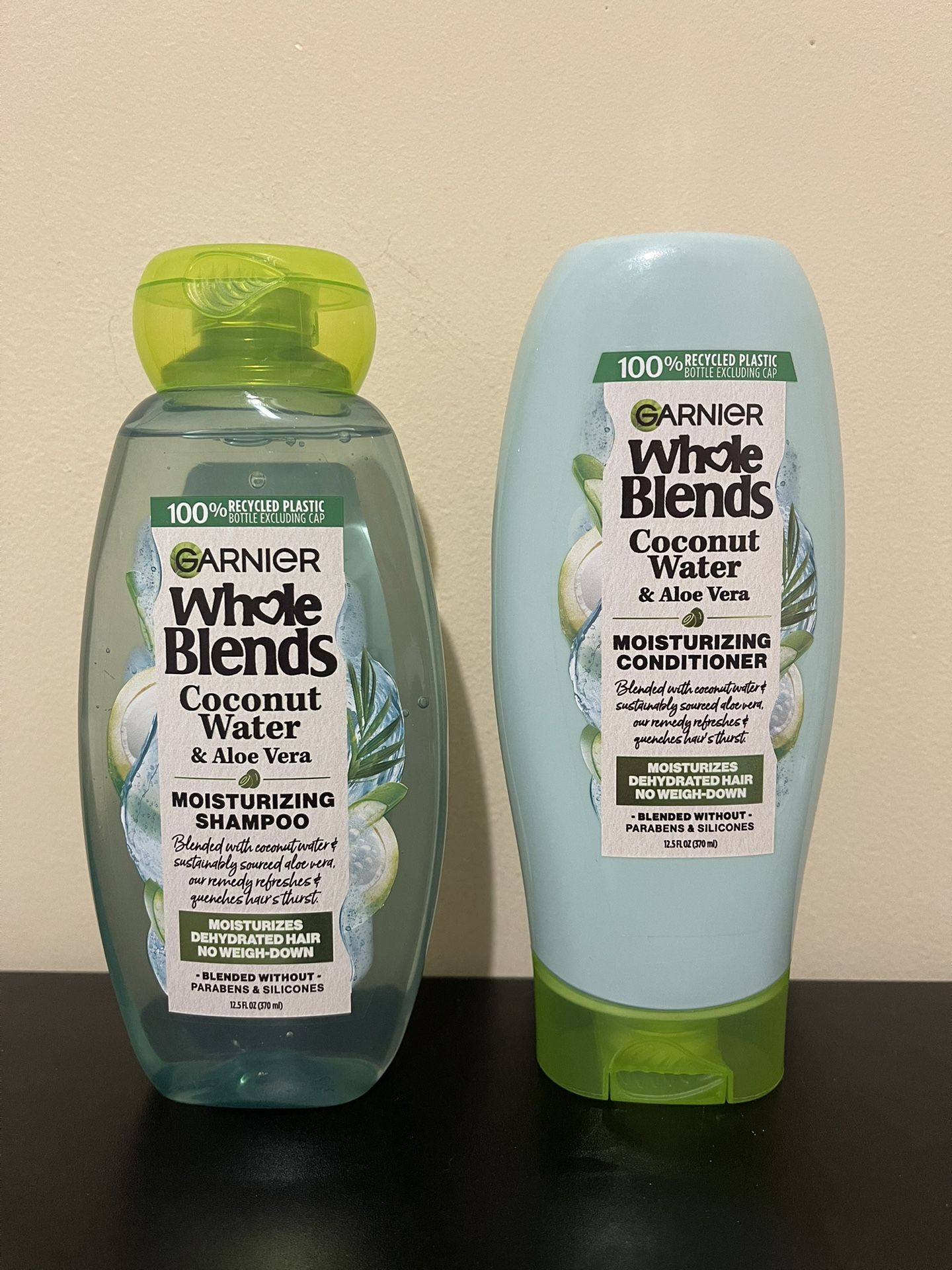 Lot of 2 Garnier Whole Blends COCONUT WATER & ALOE VERA 1 Shampoo 1 Conditioner