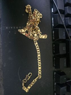 Gold-Tone Cuban Link Chain Necklace 14k