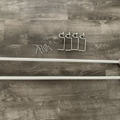 Set Of Two Girl’s Pink Glitter Bling Curtain Rods 