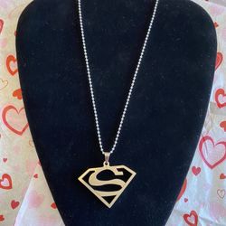 Stainless Steel Superman Necklace