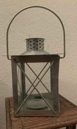 Silver Glass/Metal Candle Holder/Lantern