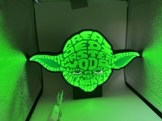 YODA LED Lightbox Display | Handmade 3D Printed Star Wars Decor