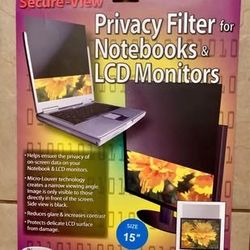 Privacy Filter For Notebooks & LCD Monitors - Fits 15 inch 