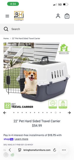 22" Pet Hard Sided Travel Carrier Color - Grey  Brand new in box - Assembly is required  cash only  Pickup only (Anaheim)