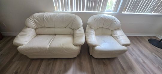 Loveseat and Chair Italian leather