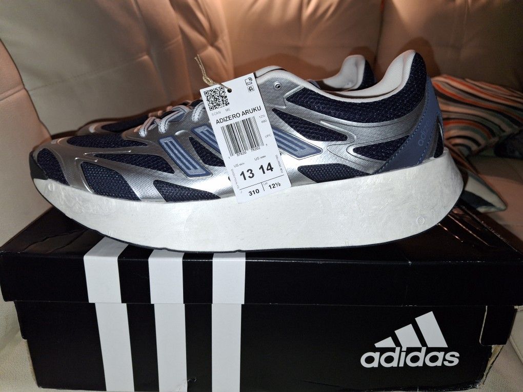 Adidas Mens Size 13 Adizero Aruku Men's Running Shoes Blue/Silver