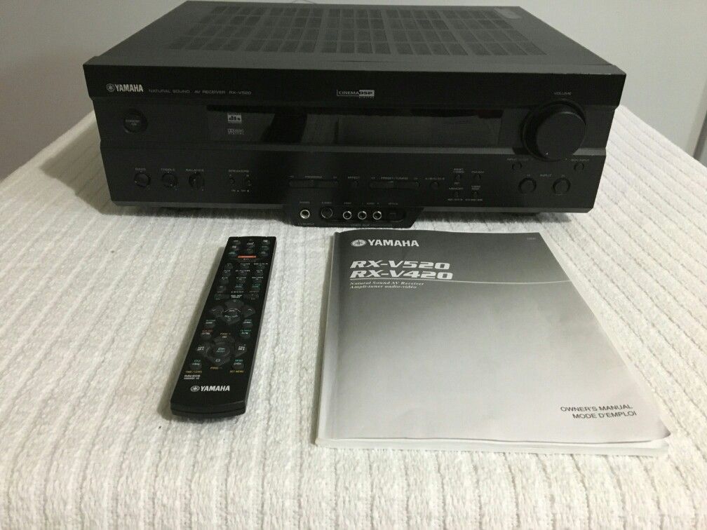 Yamaha RX-V520 Receiver, 240 Watts, Remote & Manual