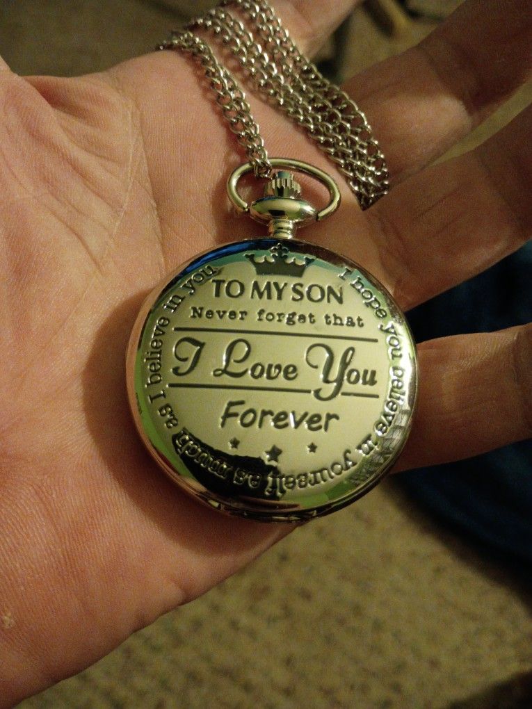 Quartz Pocket Watch On A Chain From A Mother To Her Son In Perfect Condition