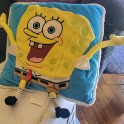 SpongeBob Squarepants - 3D Plush Pillow 2001  Nickelodeon VINTAGE

