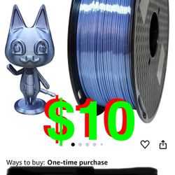 CC3D - Silk Silver Blue PLA 1.75mm 1KG 3D Printer Filament 2.2 LBS Spool 3D Printing Material CC3D Shine Silky Shiny Metallic Metal Gold Silver Copper
