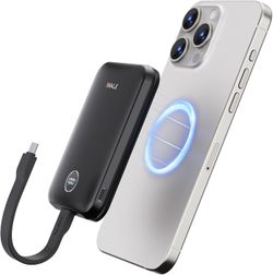 MagneticPowerBank5000mAh,15WWirelessPortableChargerwith USB-C Cable,Certified15WBatteryPackforiPhone