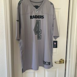 Raiders Derek Carr Jersey XL Atmosphere Grey