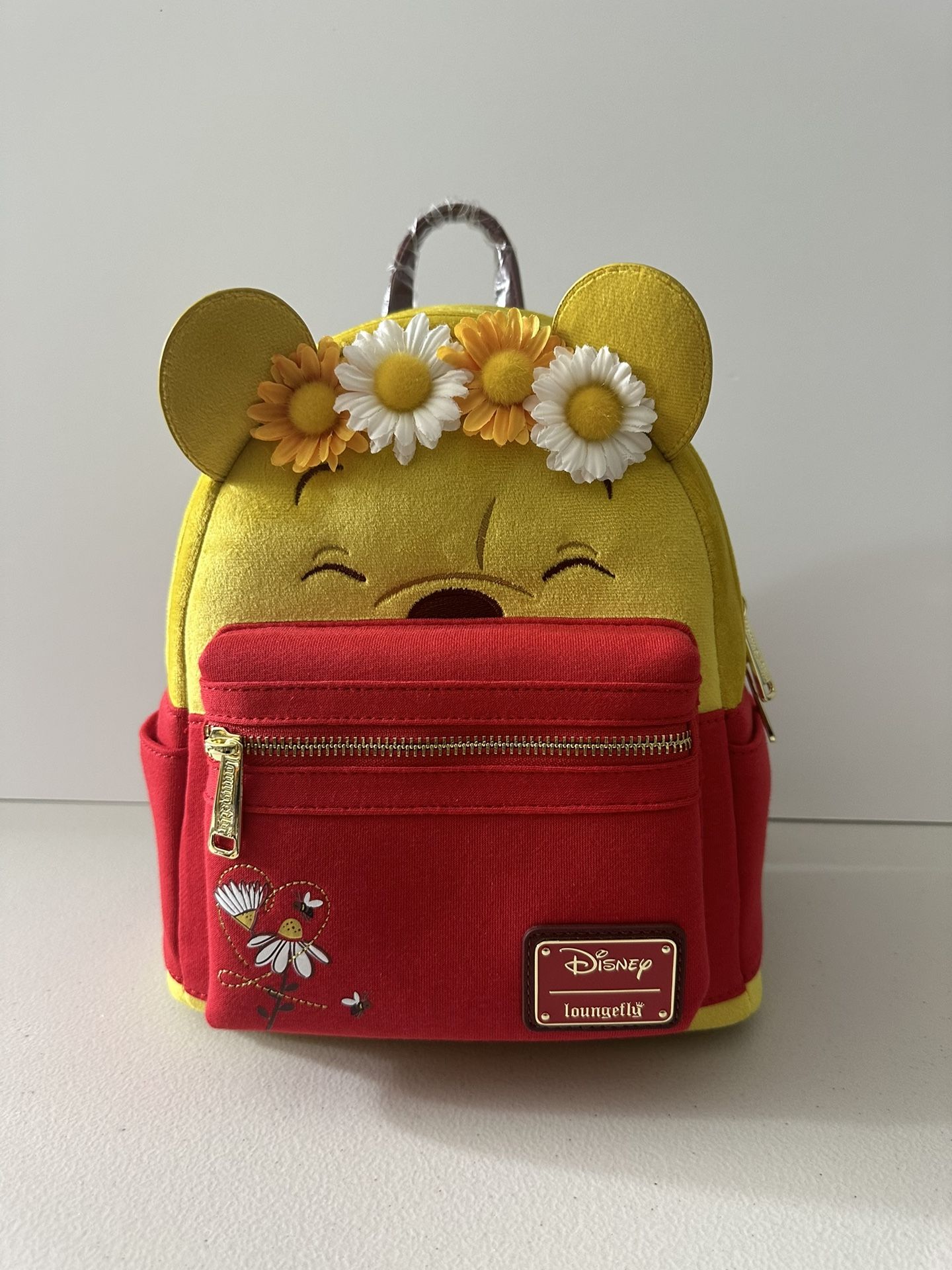 Disney Winnie The Pooh Flocked Loungefly Backpack. EXCLUSIVE.