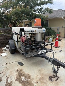 Hot water pressure washer trailer