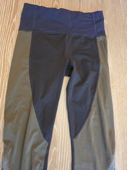 Athleta Spar Colorblock Tight Leggings Size Small Black, Blue, Gray, Green