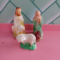 Vintage, Small Lot Of Manger Pieces 
