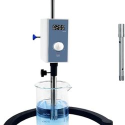 High Speed Homogenizer Lab Disperser Emulsifier,2000-20000rpm Digital High Shear Emulsion Mixer,20-1200ml Homogenize Dispersion Machine with 2 Work He