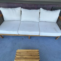 Arcadia Wood Outdoor Sofa 75.5 Inches