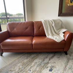 Myia 82" Tufted Back Leather Sofa and 62" Loveseat Set,