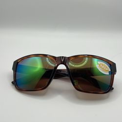 Costa Del Mar Sunglasses Men Paunch Gloss Tortoise 580P Green Mirror