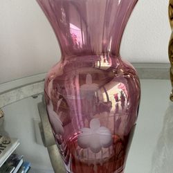 Pretty Crystal Pink Vase from London