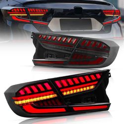 LED Tail lights For Honda Accord 2018-2022 10th Gen with Amber Sequential Turn Signal