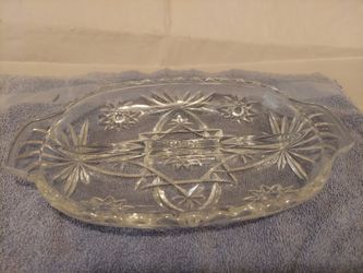 Vtg Anchor Hocking Star of David Glass Relish Dishes