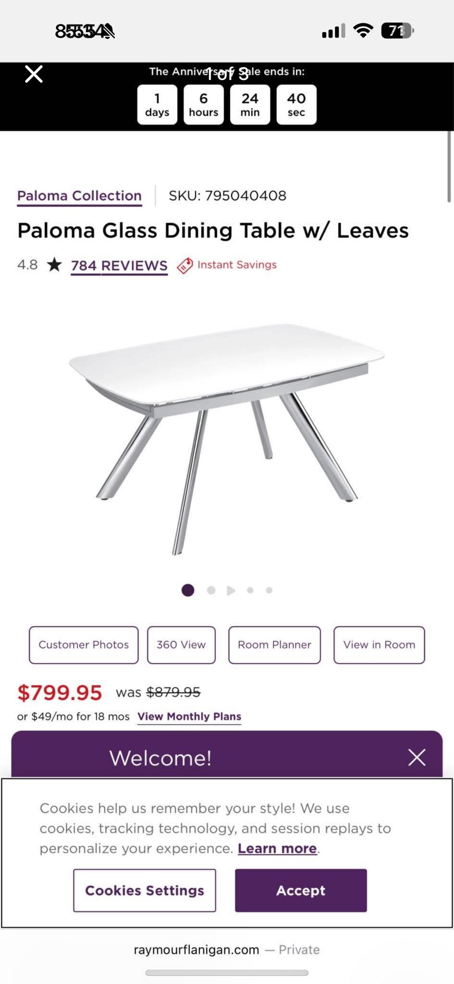 White Extendable Dining Table