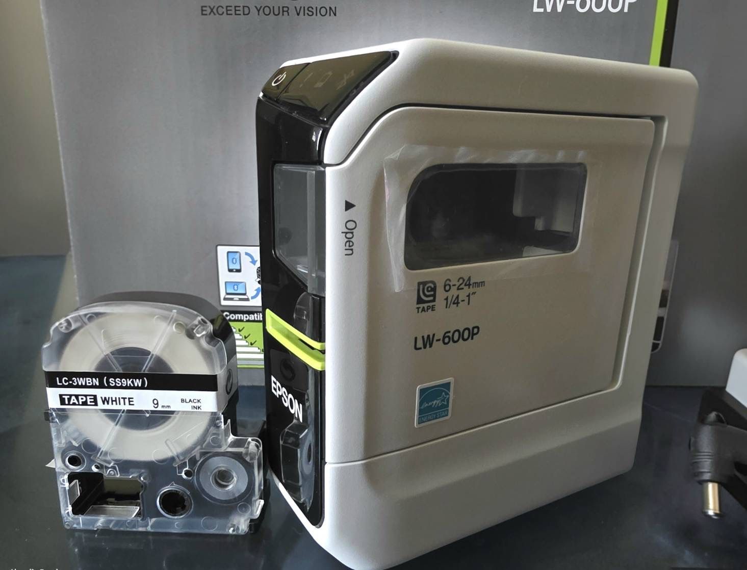 Epson LabelWorks LW-600P Portable Label Printer with Bonus 24mm Tape (C51CD69070)