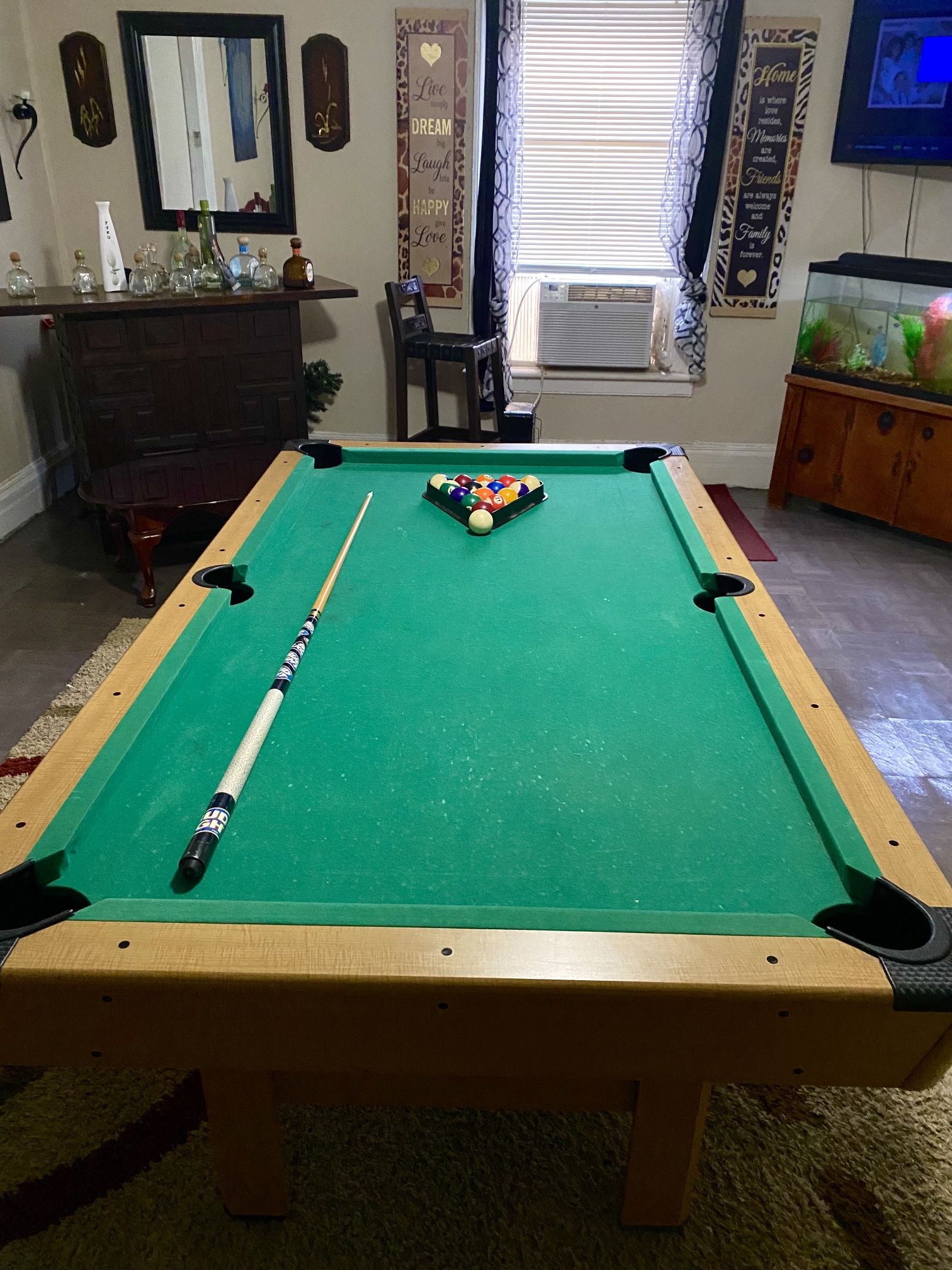 7ft Pool Table With Balls Stick Chalk