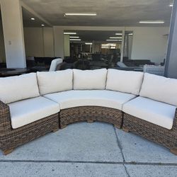 New Outdoor Patio Furniture HDPE Wicker Curve Sectional Set