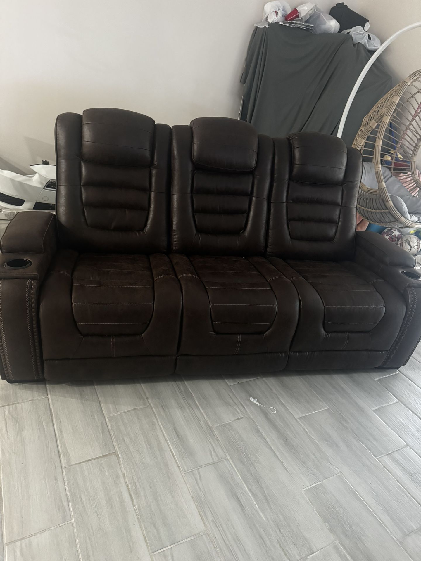 High Impact Dual Power Reclining Sofa