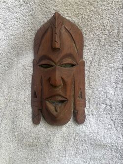 African tribal mask made from wood hand carved