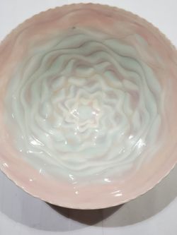 Beautiful Debra Swauger Pottery - Bowl: Cream, Mint, Mauve And Pink