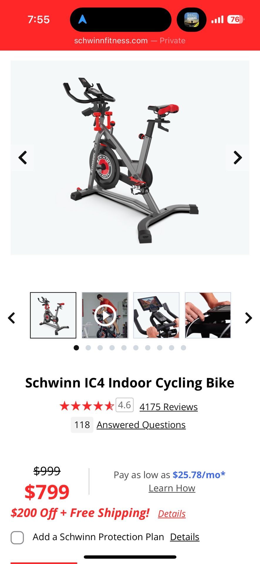Excellent Condition Exercise Bike 