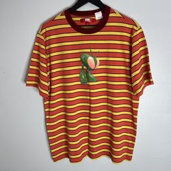 Supreme x Junya Watanabe CDG Man Bug Robot Stripe T Shirt Mens Medium Orange Red