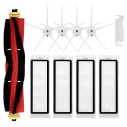 Replacement Spare Parts Compatible with Roborock S5, S5 Max, S4 Max, S6, S6 MaxV, E4, E5, S4 Robotic Vacuum Cleaner Backup Kit with 1 Roller 4 Side Sp