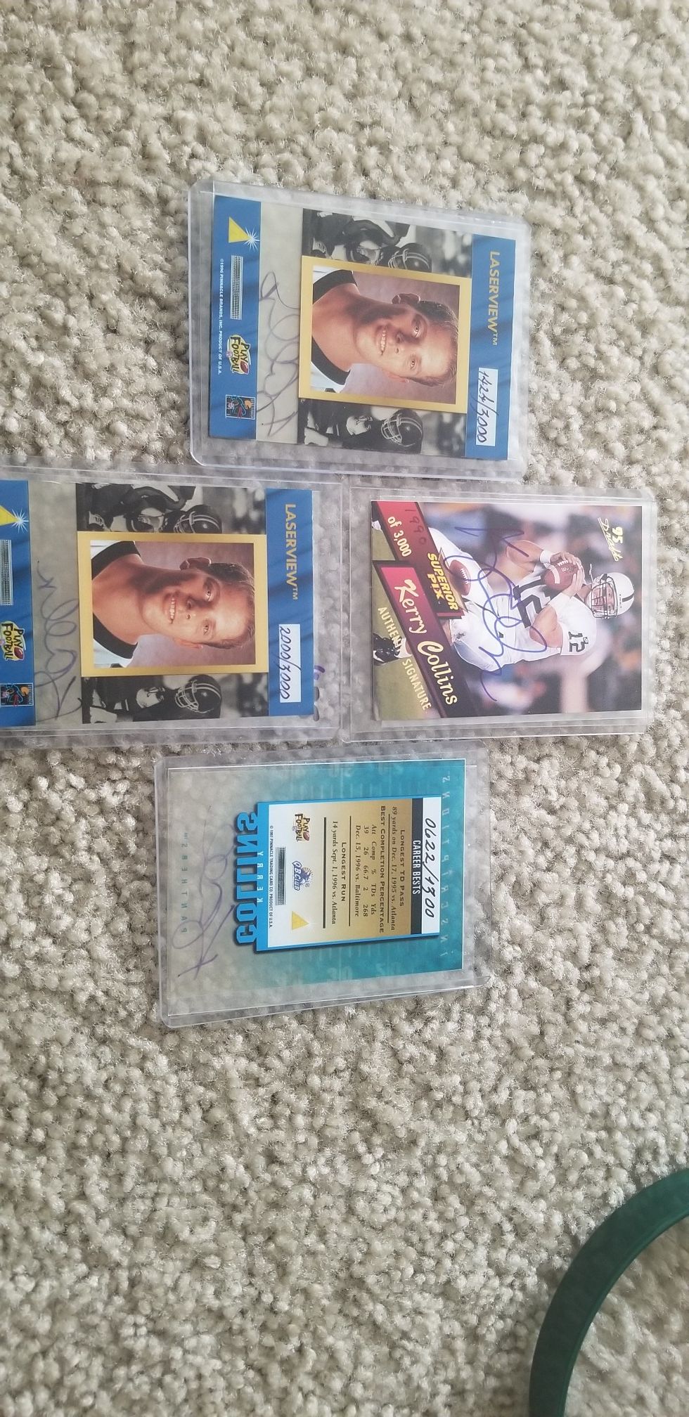 Kerry Collins Auto collection - football cards