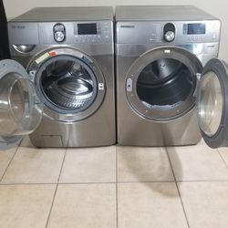Stainless steel Samsung Washer And Gas Dryer Free Deliver And Install 3 Month Warranty 
