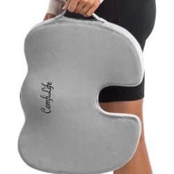 ComfiLife Premium Comfort Seat Cushion - Non-Slip Orthopedic 100% Memory Foam Coccyx Cushion for Tailbone Pain - Cushion for Office Chair Car Seat - B